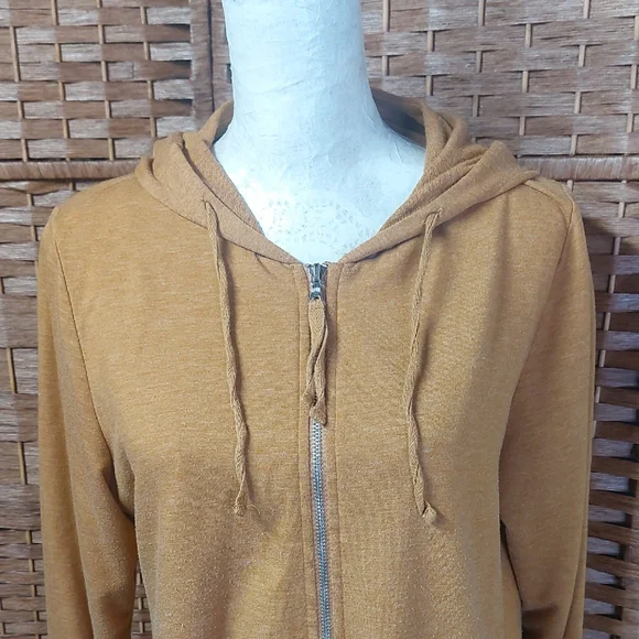 LOGO by Lori Goldstein Mustard Knit Cardigan Large - Picture 3 of 5